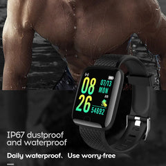 116 Plus Smart Bracelet Color Screen Heart Rate Smart Bracelet Adult Student Male And Female Sports Step Count Bluetooth Watch